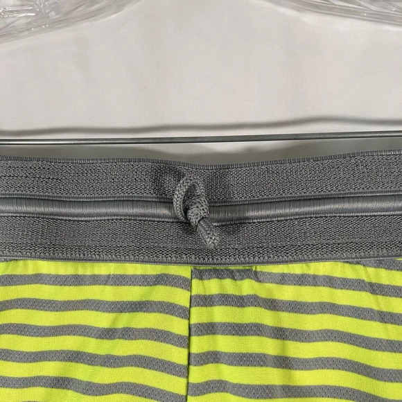 Nike Running Shorts Women's Medium Yellow Striped Elastic Waist Dri-Fit Lined - Picture 2 of 8